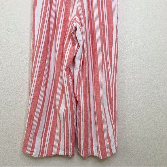 Old Navy Linen Blend Red Stripe V-Neck Wide Leg Jumpsuit - Picture 8 of 12